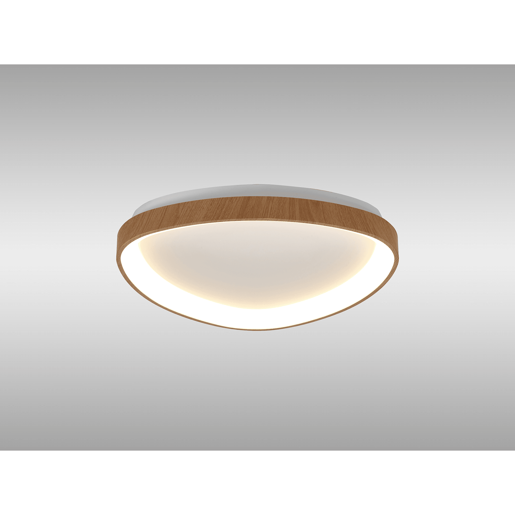 M8632 Niseko II Triangular LED Flush Ceiling Light 42cm Remote Control Wood