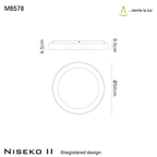 M8578 Niseko II Ring LED Flush Ceiling Light 50cm Remote Control White