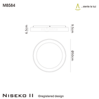 M8584 Niseko II Ring LED Flush Ceiling Light 50cm Remote Control Gold