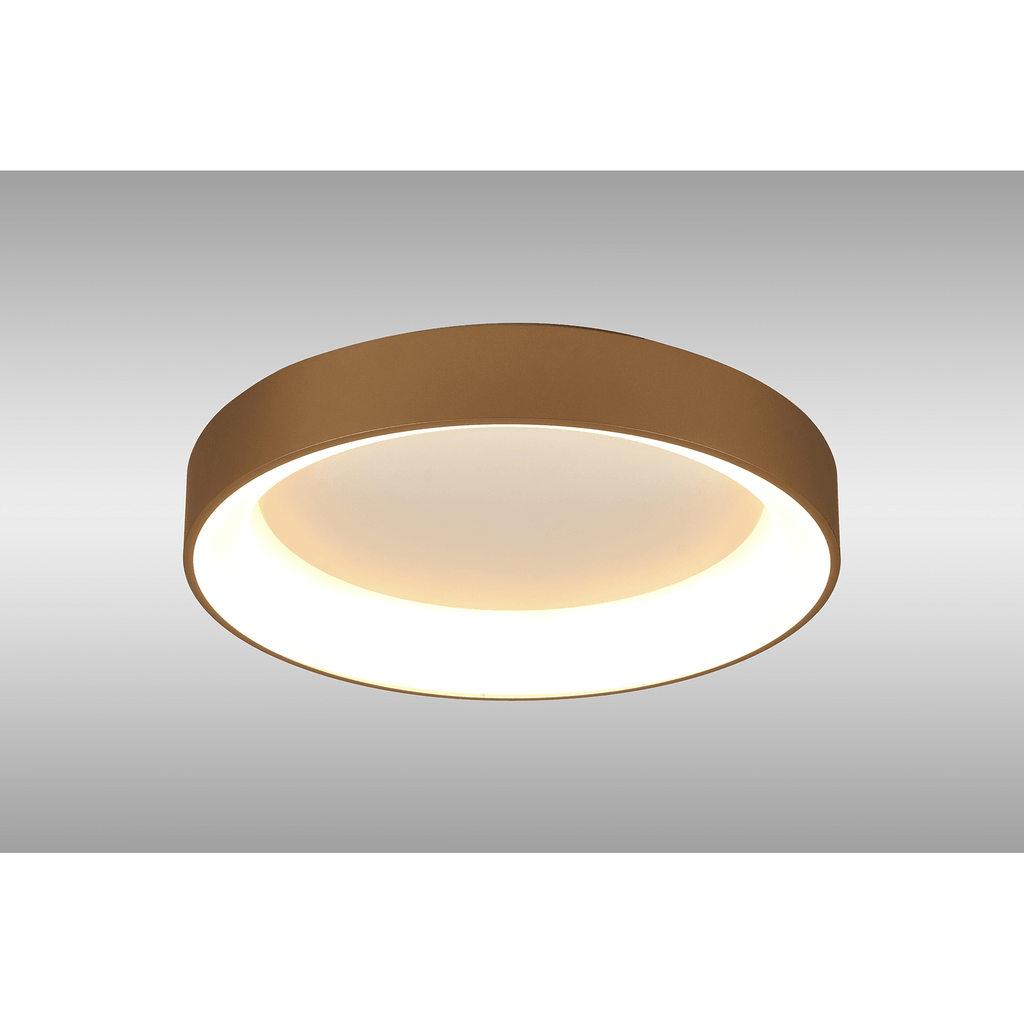 M8584 Niseko II Ring LED Flush Ceiling Light 50cm Remote Control Gold