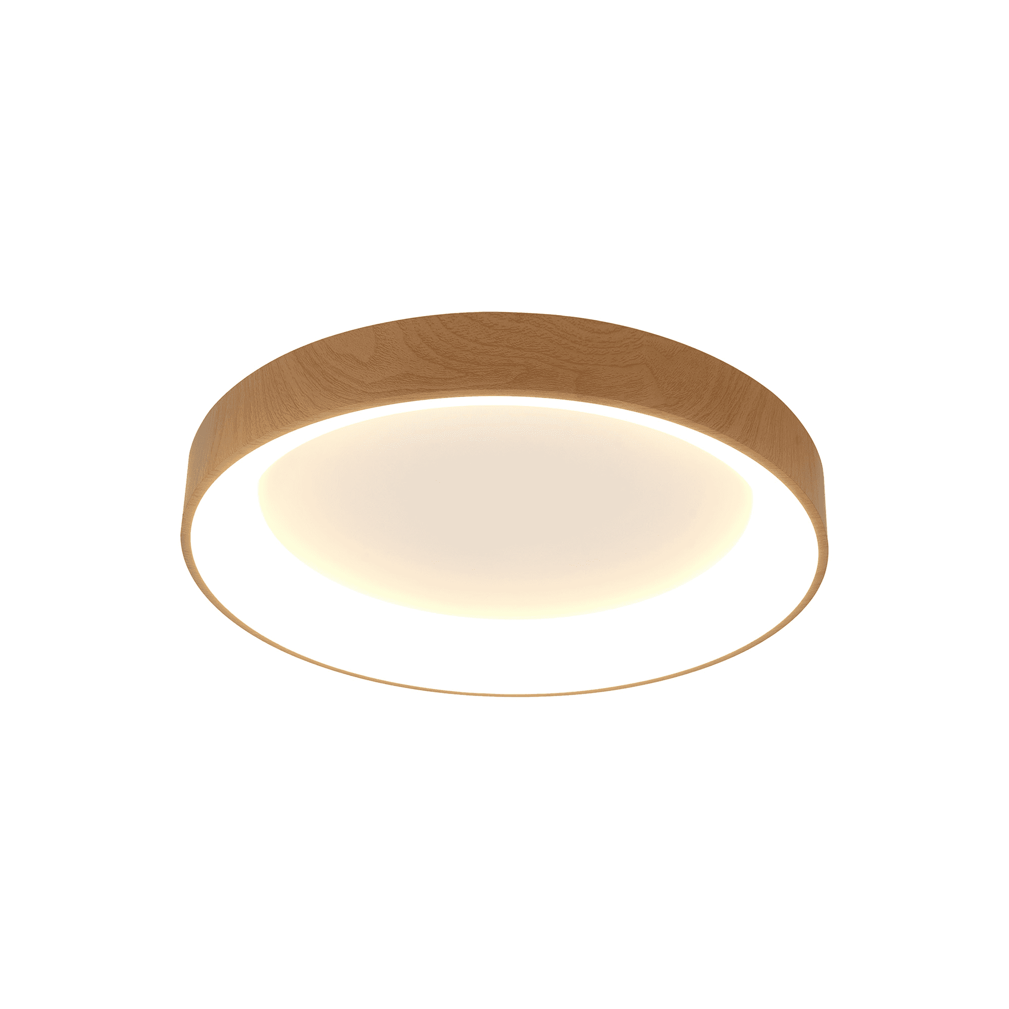 M8587 Niseko II Ring LED Flush Ceiling Light 50cm Remote Control Wood (S)