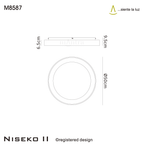 M8587 Niseko II Ring LED Flush Ceiling Light 50cm Remote Control Wood (S)