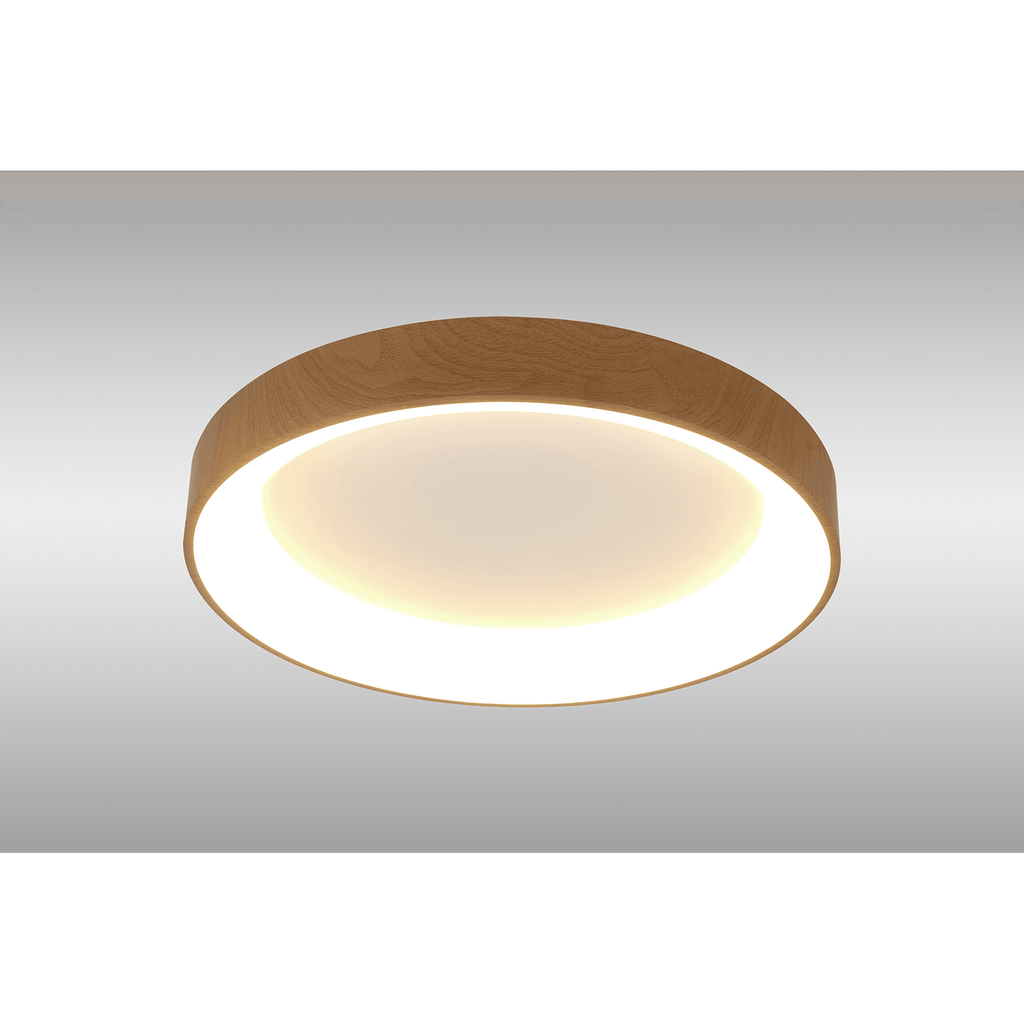 M8587 Niseko II Ring LED Flush Ceiling Light 50cm Remote Control Wood (S)