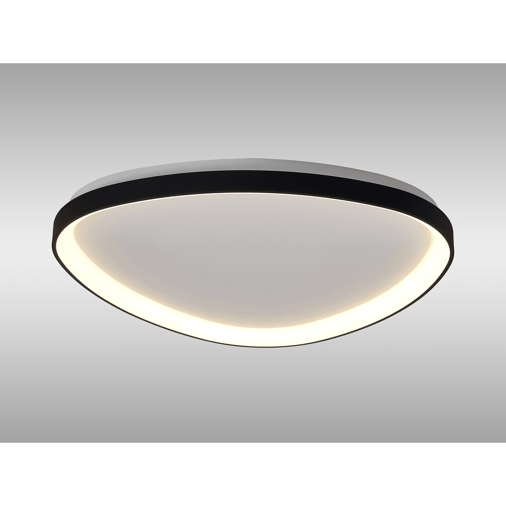 M8634 Niseko II Triangular LED Flush Ceiling Light 61cm Remote Control Black