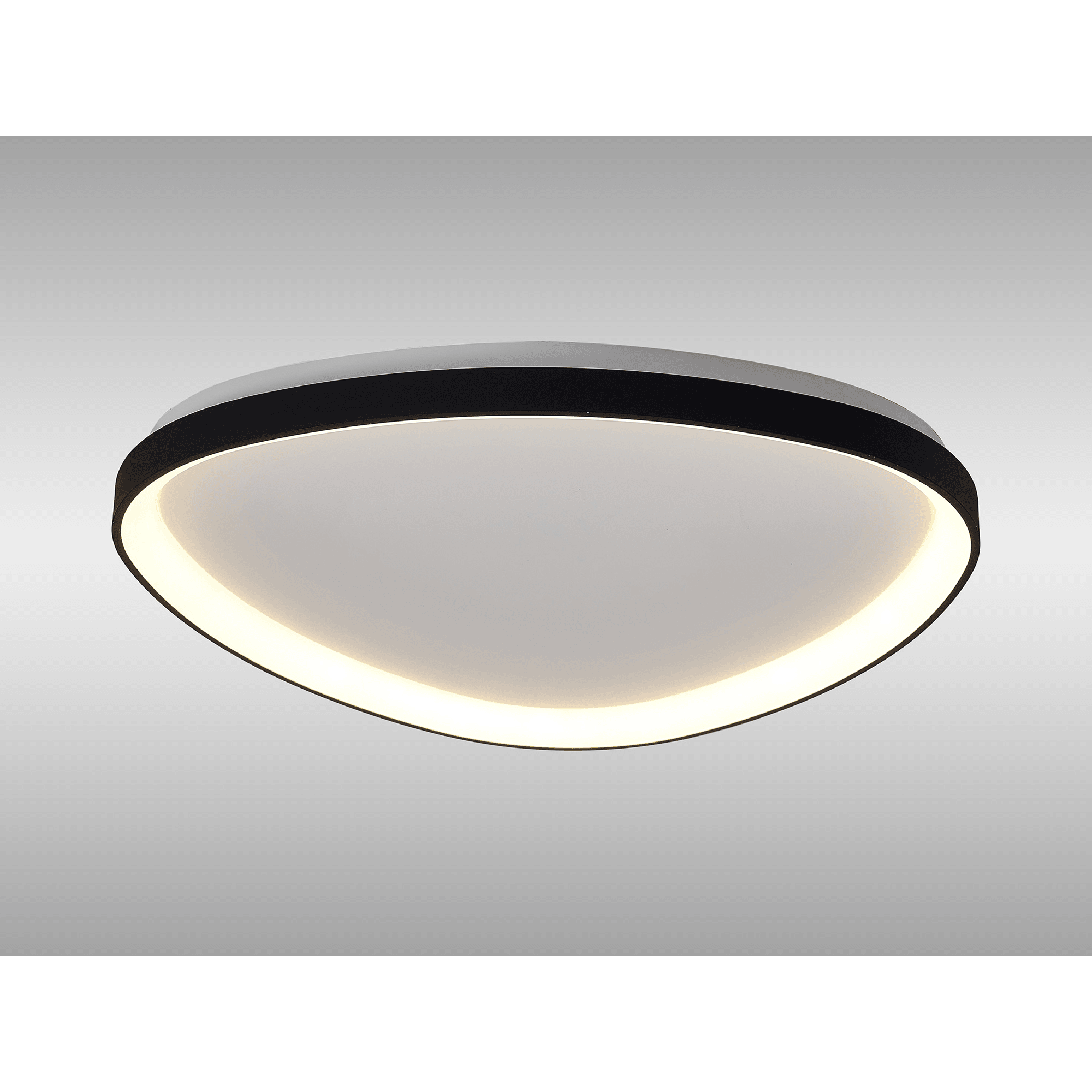 M8634 Niseko II Triangular LED Flush Ceiling Light 61cm Remote Control Black