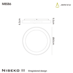 M8586 Niseko II Ring LED Flush Ceiling Light 65cm Remote Control Wood