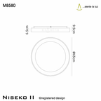 M8580 Niseko II Ring LED Flush Ceiling Light 65cm Remote Control Black