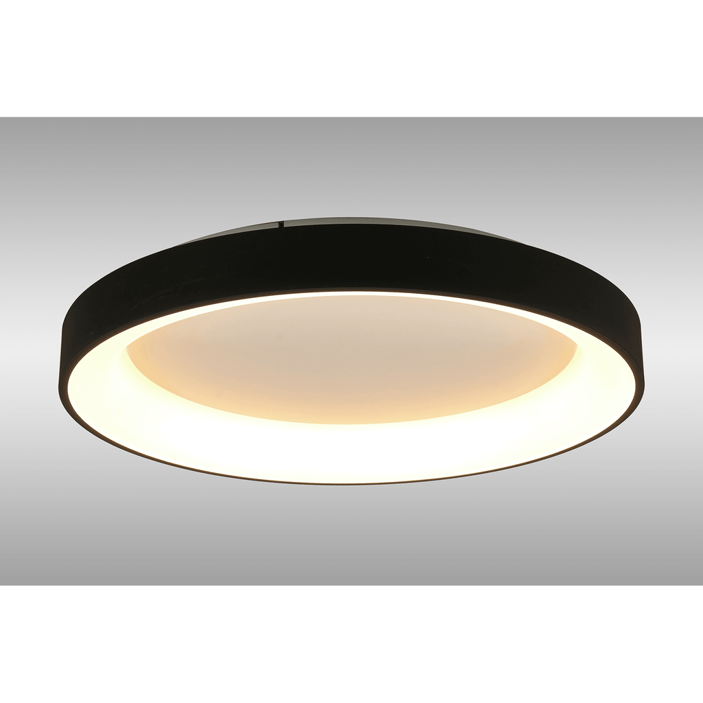 M8580 Niseko II Ring LED Flush Ceiling Light 65cm Remote Control Black