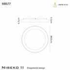 M8577 Niseko II Ring LED Flush Ceiling Light 65cm Remote Control White