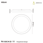 M8644 Niseko II Ring LED Flush Ceiling Light 78cm Remote Control Wood
