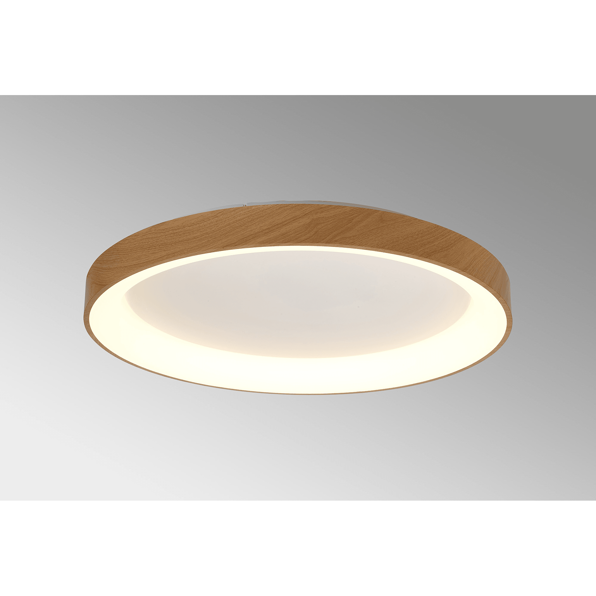 M8644 Niseko II Ring LED Flush Ceiling Light 78cm Remote Control Wood