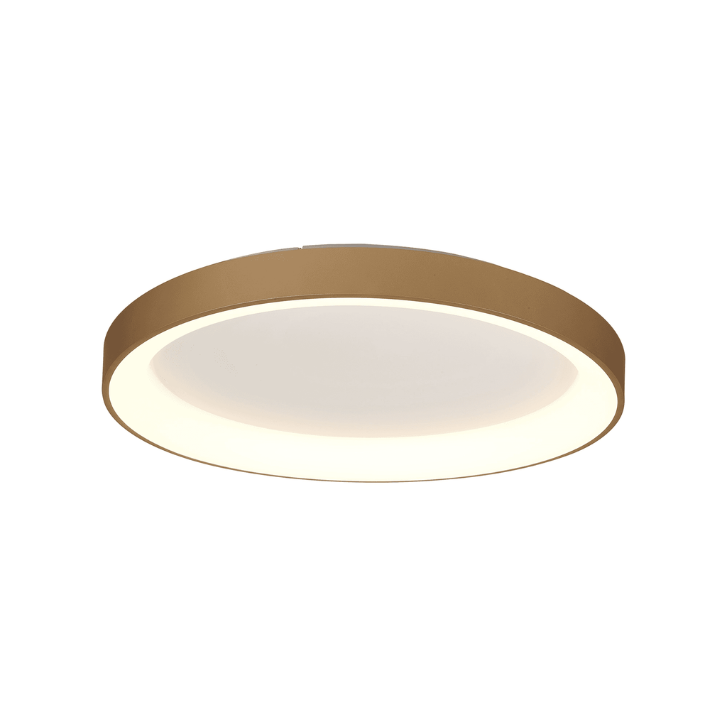M8642 Niseko II Ring LED Flush Ceiling Light 78cm Remote Control Gold