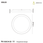 M8638 Niseko II Ring LED Flush Ceiling Light 78cm Remote Control White