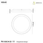 M8640 Niseko II Ring LED Flush Ceiling Light 78cm Remote Control Black