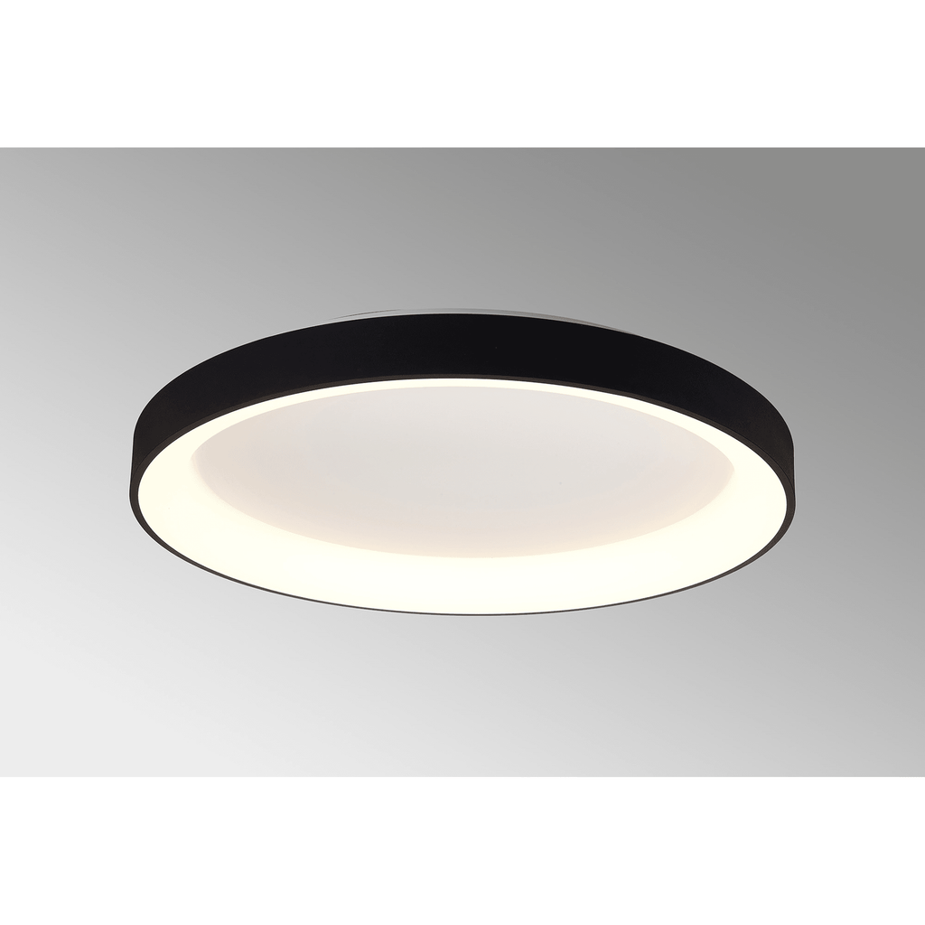 M8640 Niseko II Ring LED Flush Ceiling Light 78cm Remote Control Black
