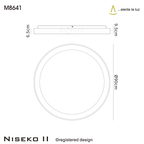 M8641 Niseko II Ring LED Flush Ceiling Light 90cm Remote Control Gold
