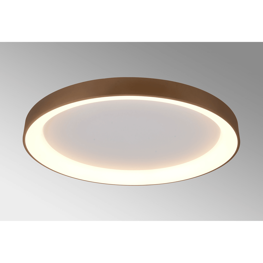 M8641 Niseko II Ring LED Flush Ceiling Light 90cm Remote Control Gold