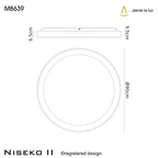 M8639 Niseko II Ring LED Flush Ceiling Light 90cm Remote Control Black
