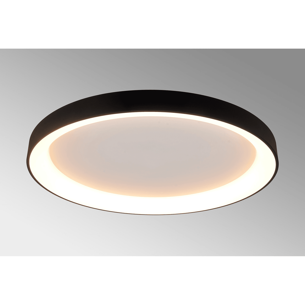 M8639 Niseko II Ring LED Flush Ceiling Light 90cm Remote Control Black
