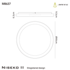M8637 Niseko II Ring LED Flush Ceiling Light 90cm Remote Control White