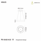 M8625 Niseko II Ring LED Pendant 38cm Remote Control White