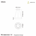 M8626 Niseko II Ring LED Pendant 38cm Remote Control Black