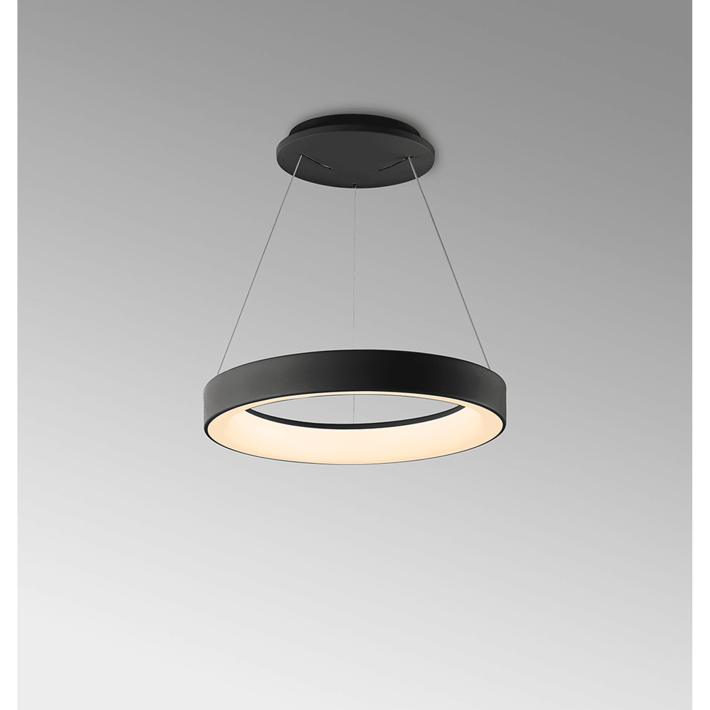 M8626 Niseko II Ring LED Pendant 38cm Remote Control Black