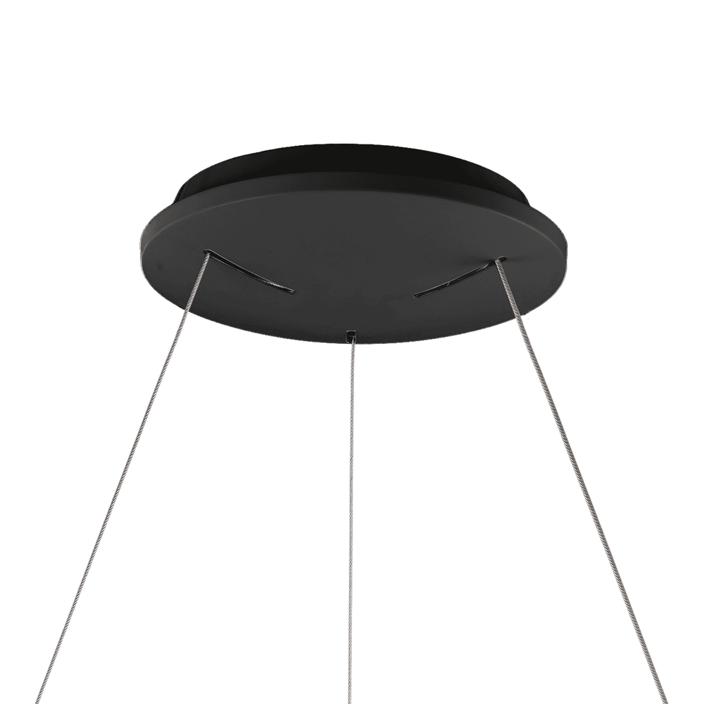 M8626 Niseko II Ring LED Pendant 38cm Remote Control Black