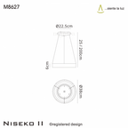 M8627 Niseko II Ring LED Pendant 38cm Remote Control Gold