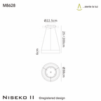 M8628 Niseko II Ring LED Pendant 38cm Remote Control Wood