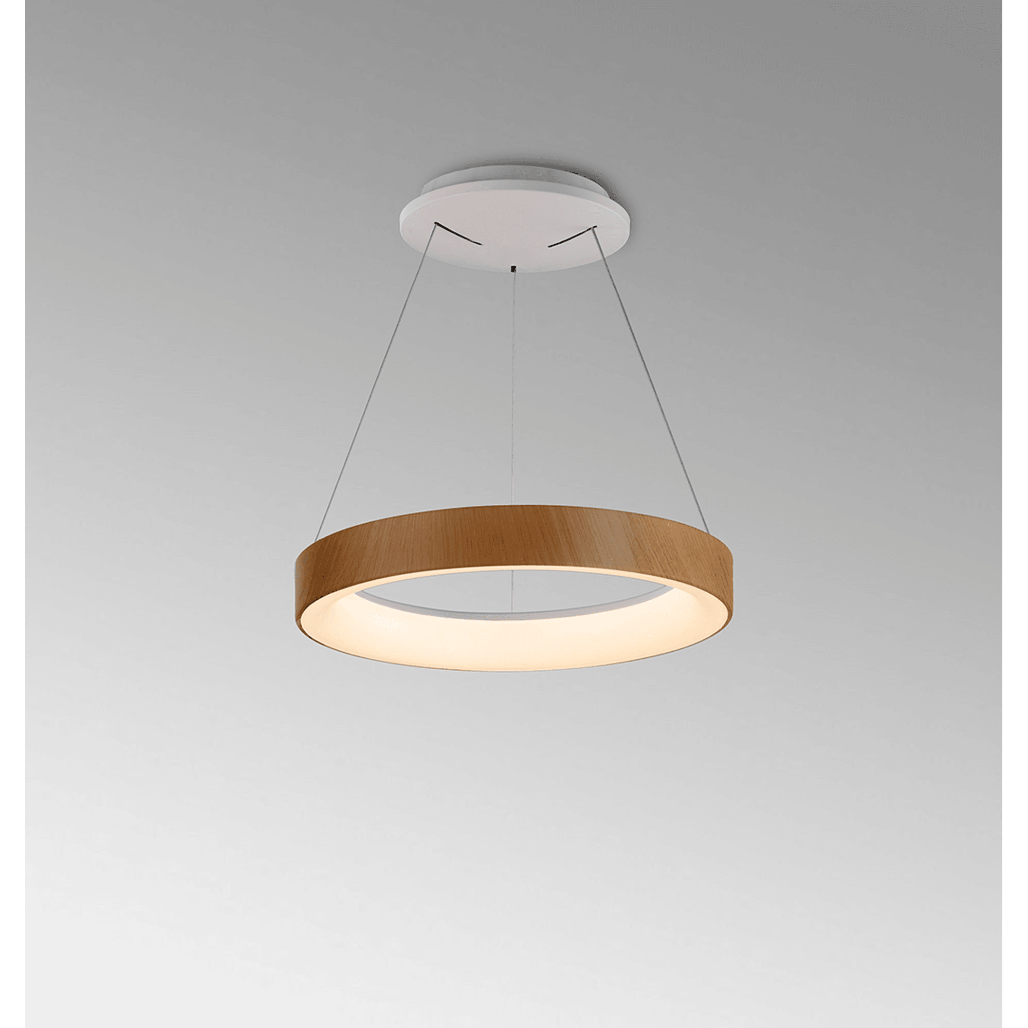 M8628 Niseko II Ring LED Pendant 38cm Remote Control Wood