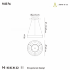 M8576 Niseko II Ring LED Pendant 50cm Remote Control Wood