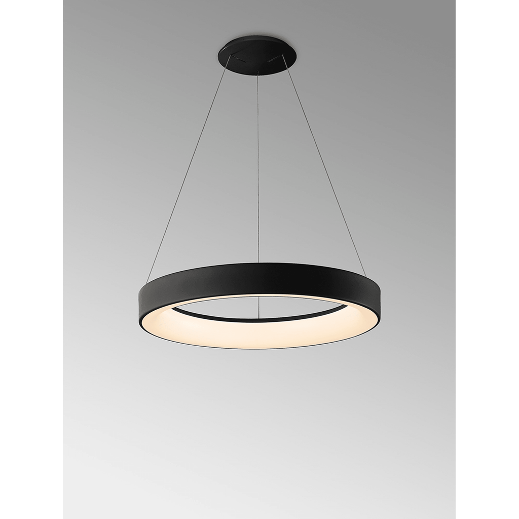 M8572 Niseko II Ring LED Pendant 50cm Remote Control Black