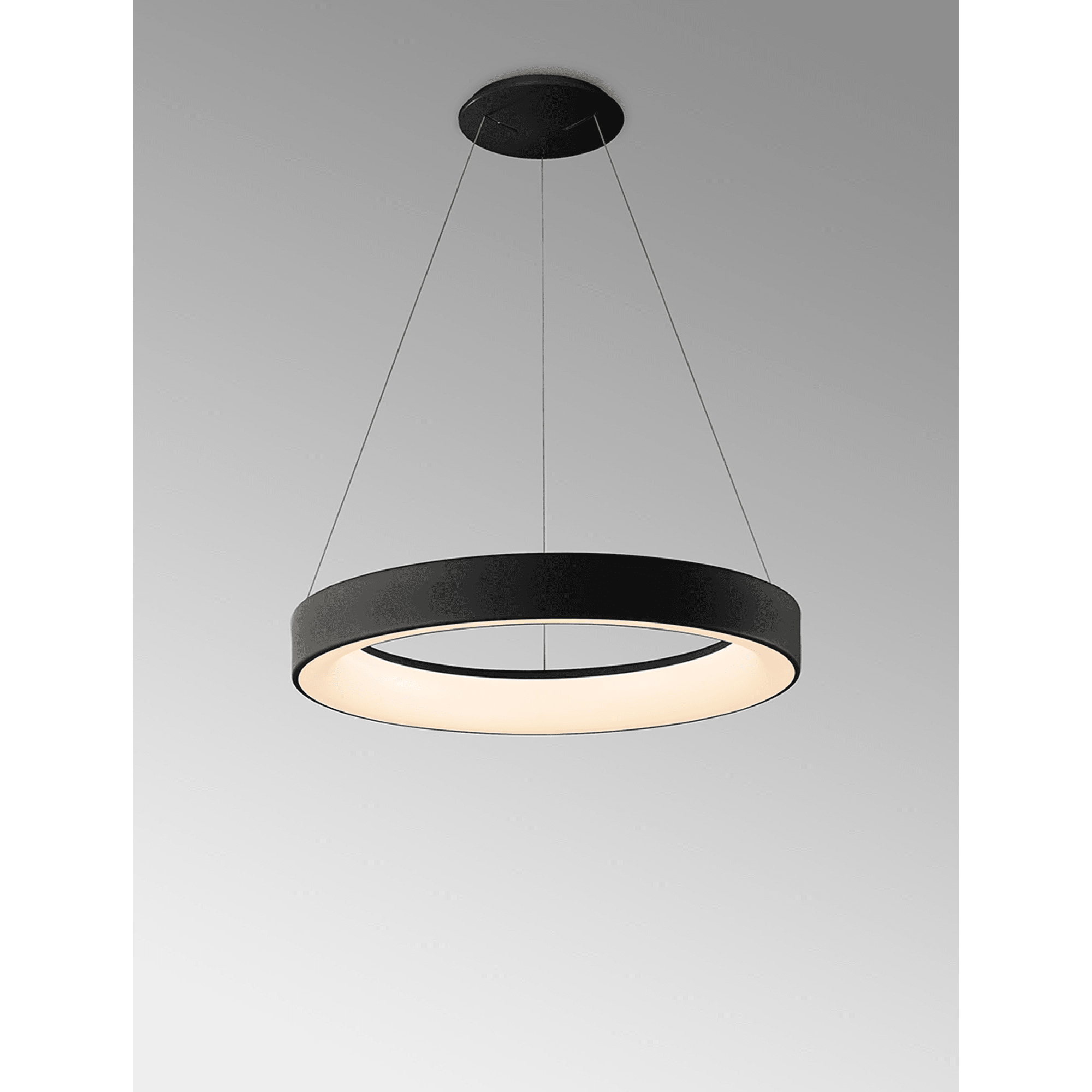 M8572 Niseko II Ring LED Pendant 50cm Remote Control Black