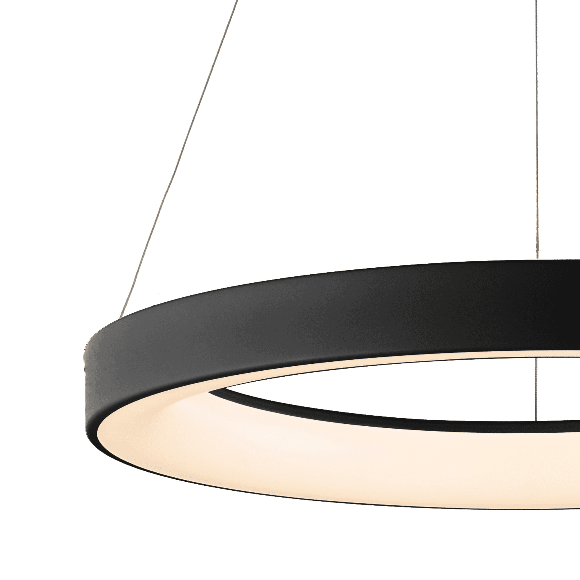 M8572 Niseko II Ring LED Pendant 50cm Remote Control Black