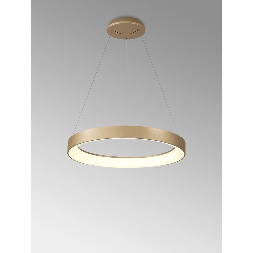 M8574 Niseko II Ring LED Pendant 50cm Remote Control Gold