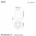 M8570 Niseko II Ring LED Pendant 50cm Remote Control White