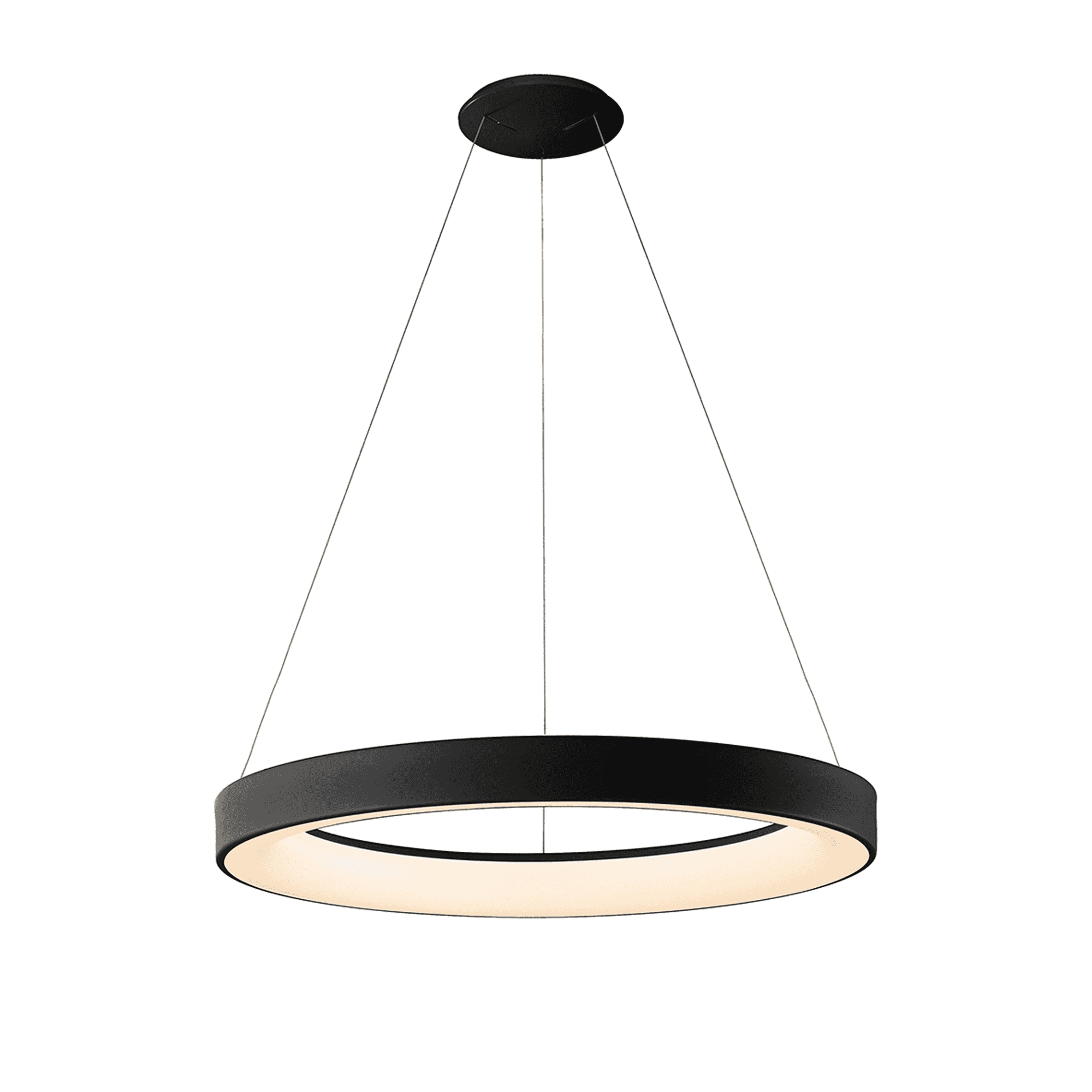 M8571 Niseko II Ring LED Pendant 65cm Remote Control Black