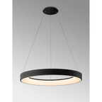 M8571 Niseko II Ring LED Pendant 65cm Remote Control Black
