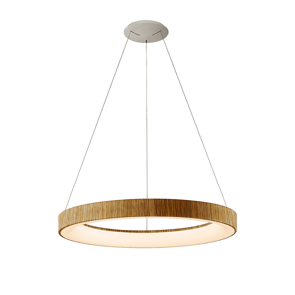M8575 Niseko II Ring LED Pendant 65cm Remote Control Wood