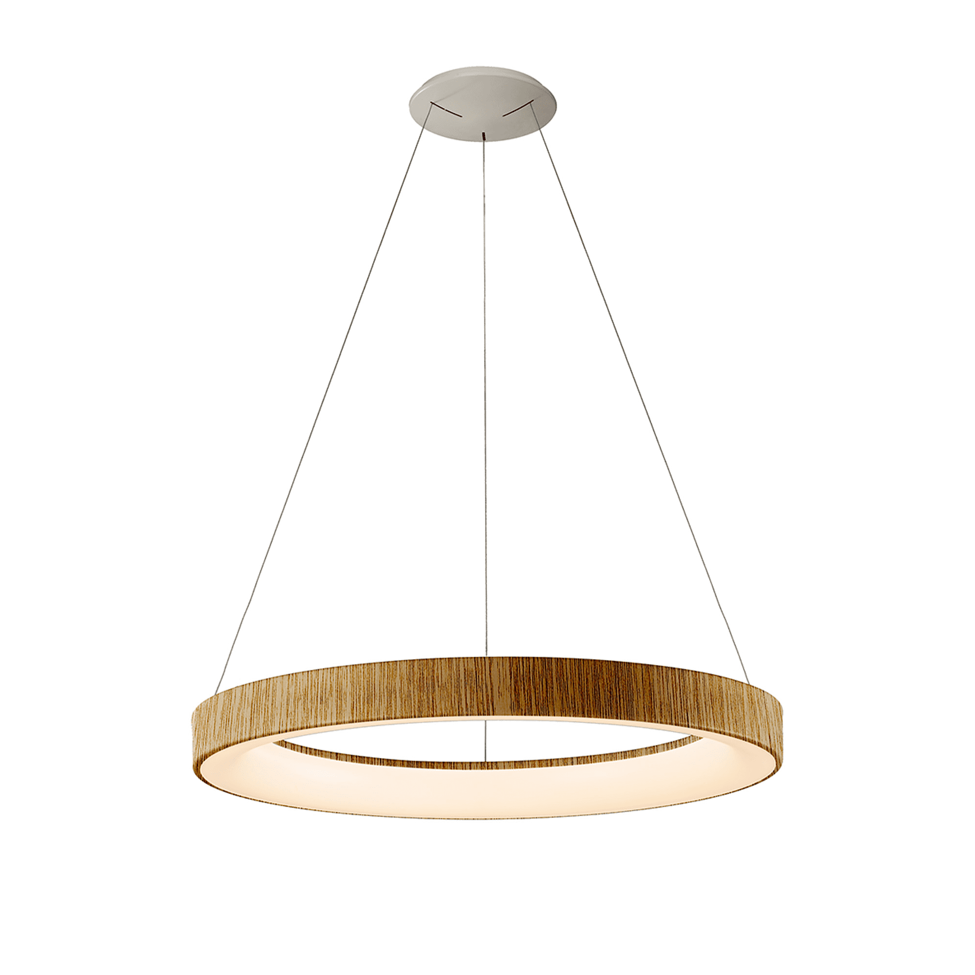 M8575 Niseko II Ring LED Pendant 65cm Remote Control Wood