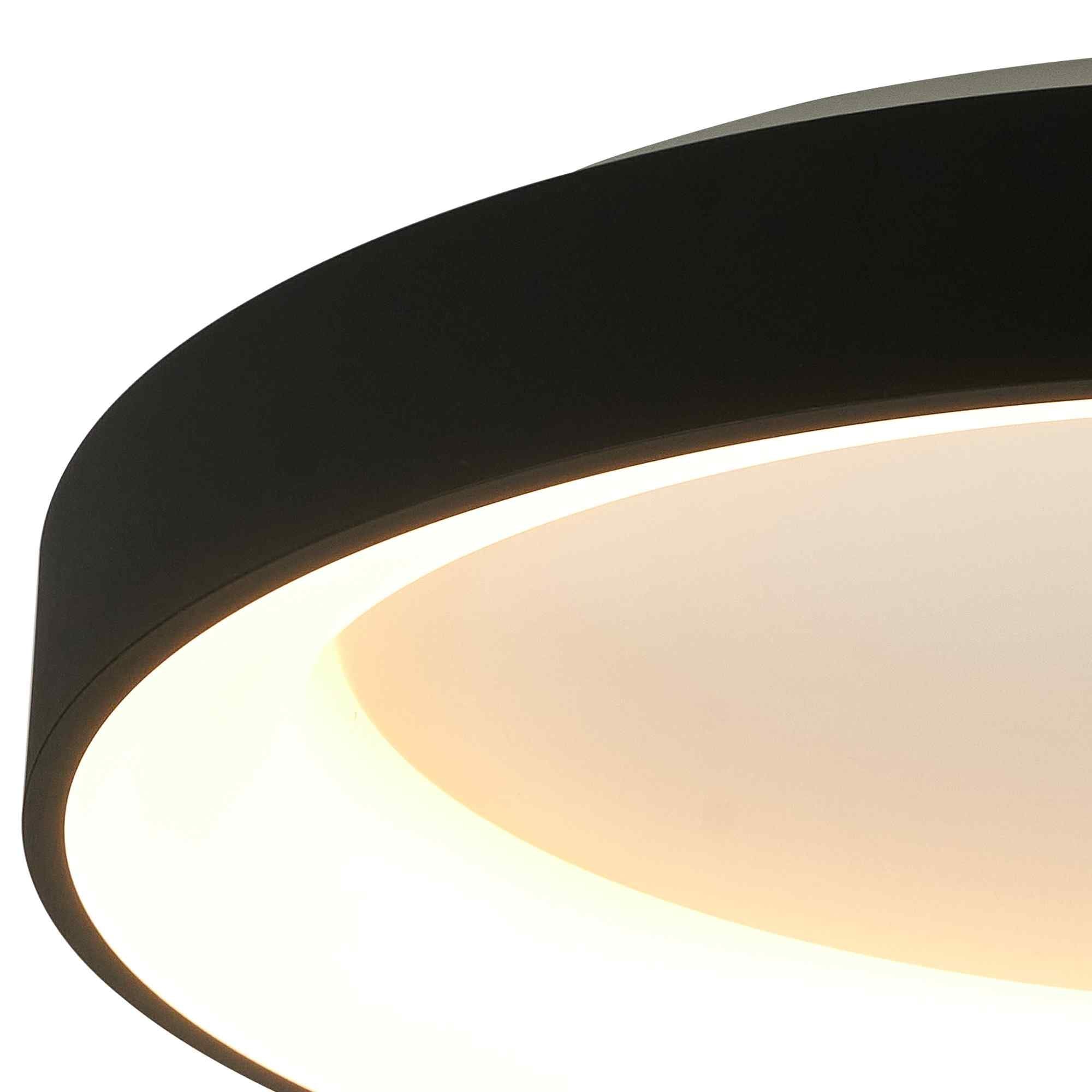 M8582 Niseko II Ring LED Flush Ceiling Light 38cm Remote Control Black
