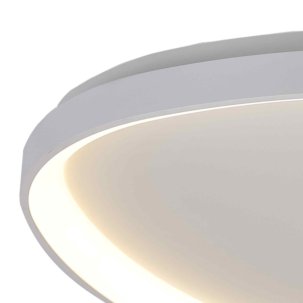 M8629 Niseko II Triangular LED Flush Ceiling Light 42cm Remote Control White