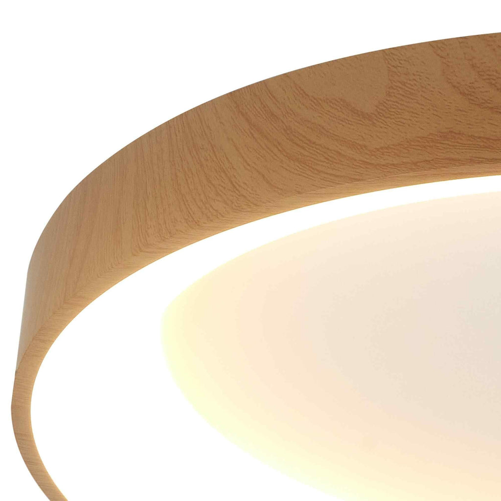M8587 Niseko II Ring LED Flush Ceiling Light 50cm Remote Control Wood (S)