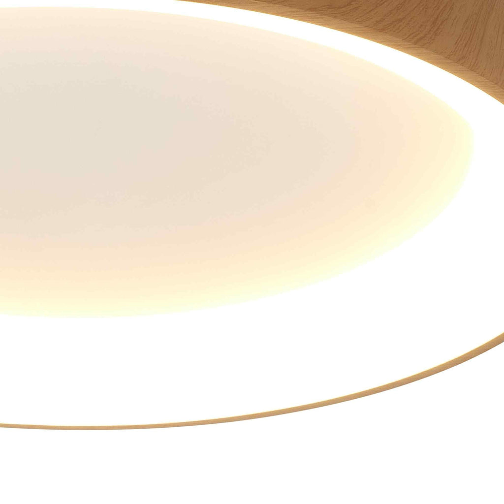 M8587 Niseko II Ring LED Flush Ceiling Light 50cm Remote Control Wood (S)