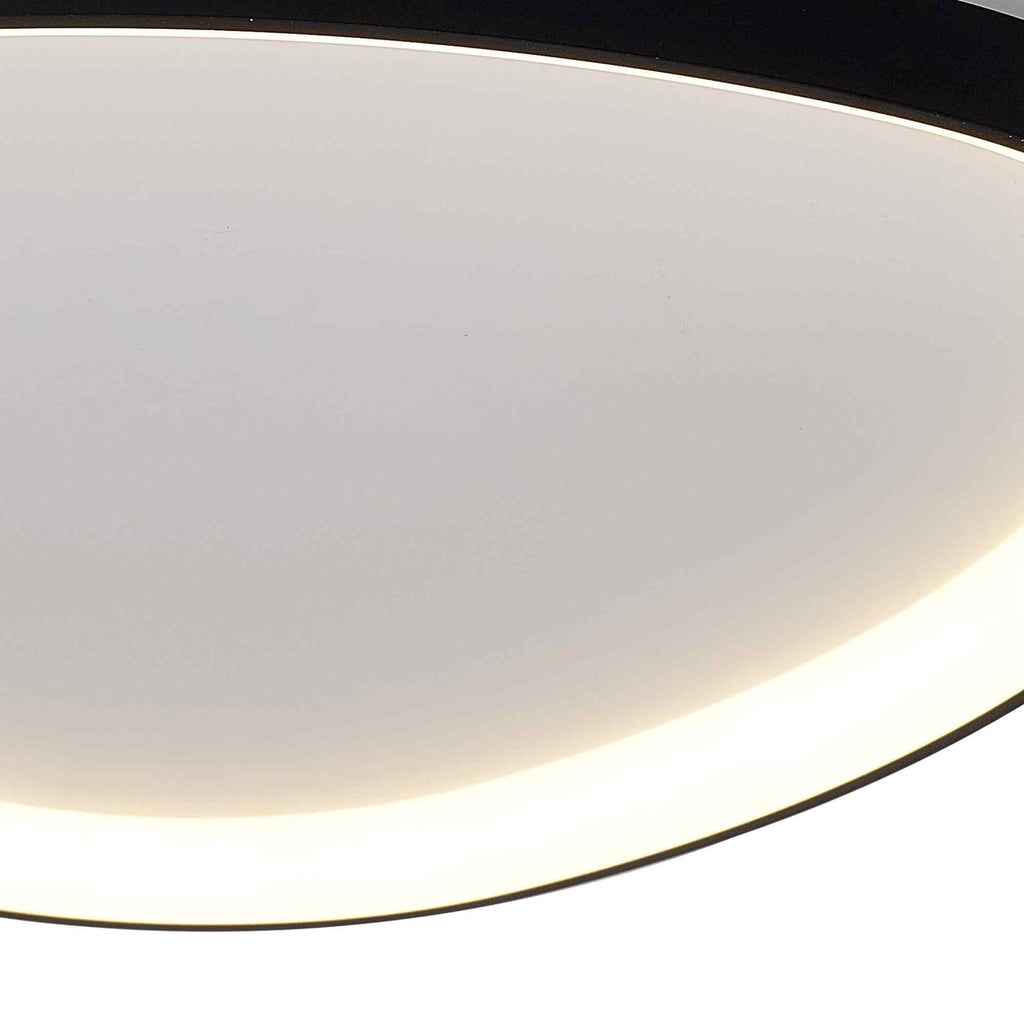 M8634 Niseko II Triangular LED Flush Ceiling Light 61cm Remote Control Black