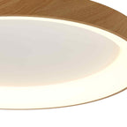 M8644 Niseko II Ring LED Flush Ceiling Light 78cm Remote Control Wood