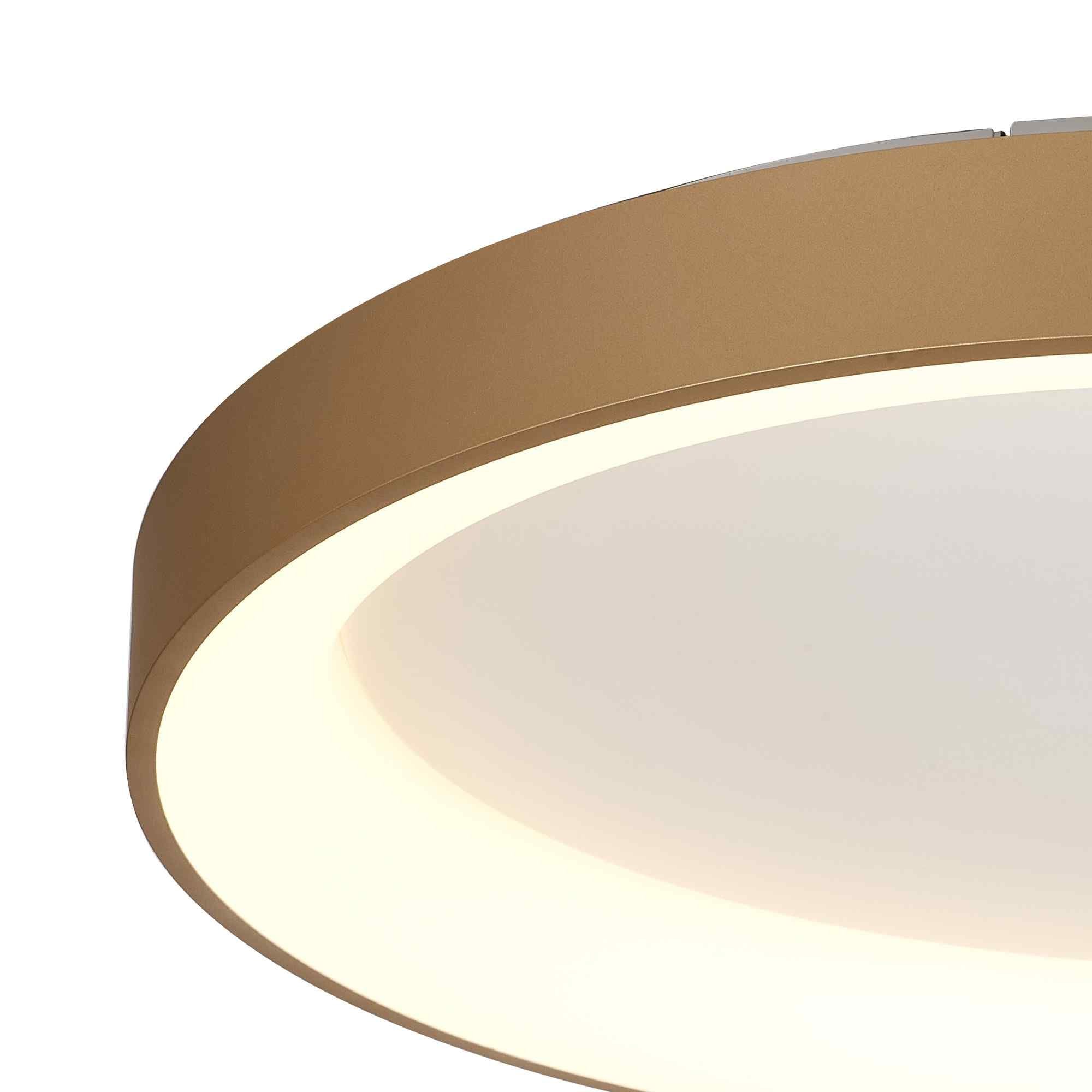 M8642 Niseko II Ring LED Flush Ceiling Light 78cm Remote Control Gold