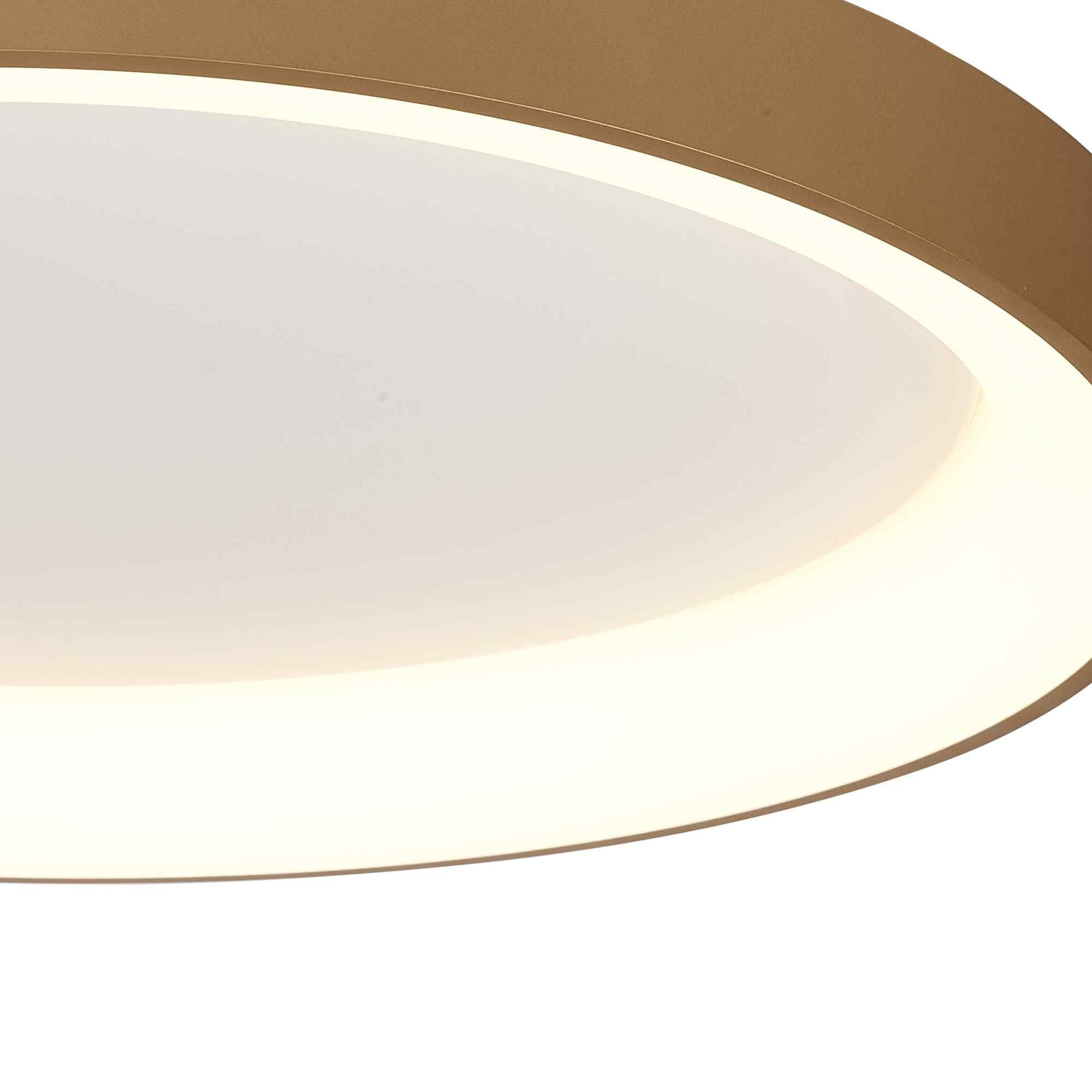 M8642 Niseko II Ring LED Flush Ceiling Light 78cm Remote Control Gold