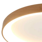 M8643 Niseko II Ring LED Flush Ceiling Light 90cm Remote Control Wood